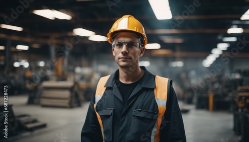 Portrait of male worker standing in metal industry © Adi