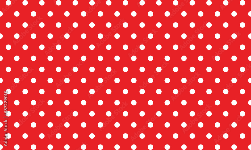 abstract white polka dot pattern art with red background. - obrazy, fototapety, plakaty 