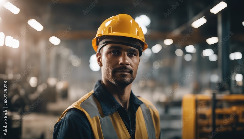 Portrait of male worker standing in metal industry Portrait of male worker standing in metal industry