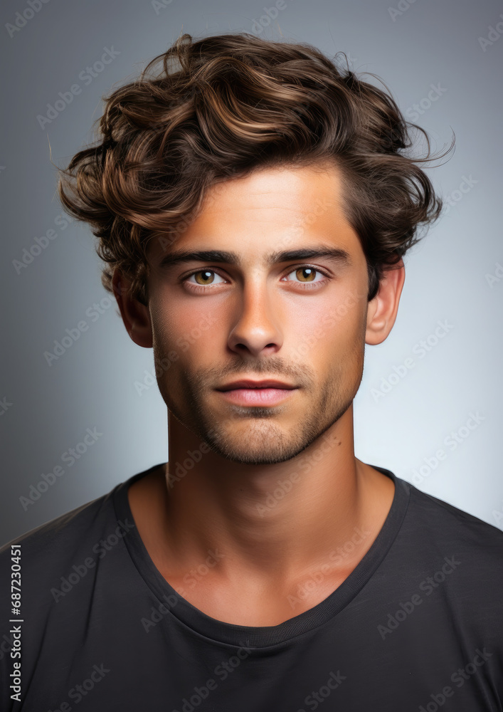 handsome young man on a white background, portrait of a stylish guy, beauty shooting, studio, model, health, cosmetology, spa, skin care, hairstyle, boy, emotional face, smile, isolate, place for text handsome young man on a white background, portrait of a stylish guy, beauty shooting, studio, model, health, cosmetology, spa, skin care, hairstyle, boy, emotional face, smile, isolate, place for text
