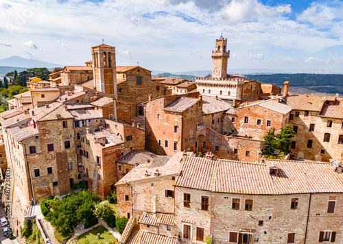 Obraz na plátne Aerial view of Montepulciano,Tuscany, Italy