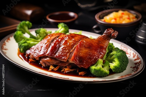 a delicious dish of roasted duck in chineese style