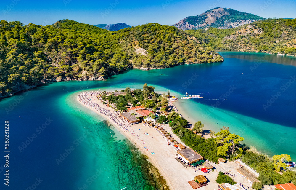 Aerial view of Oludeniz in district of Fethiye, Mugla, Turkey