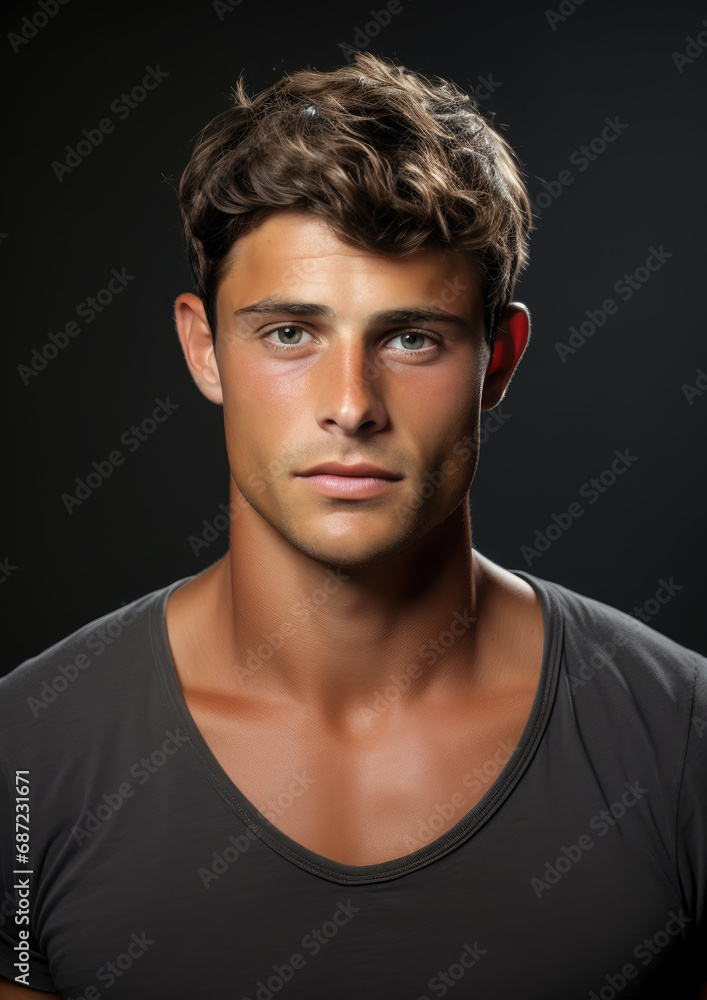 handsome young man on a black background, portrait of a stylish guy, beauty shooting, studio, model, health, cosmetology, spa, skin care, hairstyle, boy, emotional face, smile, isolate, place for text handsome young man on a black background, portrait of a stylish guy, beauty shooting, studio, model, health, cosmetology, spa, skin care, hairstyle, boy, emotional face, smile, isolate, place for text