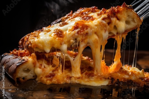 a delicious slice of homemade pizza with melting cheese