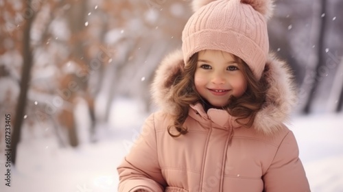 kids winter portrait,outdoor activity,snowfall time