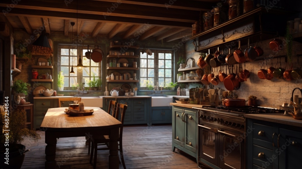 Kitchen Home Interior image.Generative AI