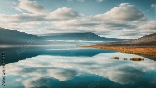 the delightful lake is surrounded by tall trees  creating a stunning landscape