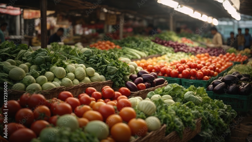 Fresh vegetables at the market Fresh vegetables at the market