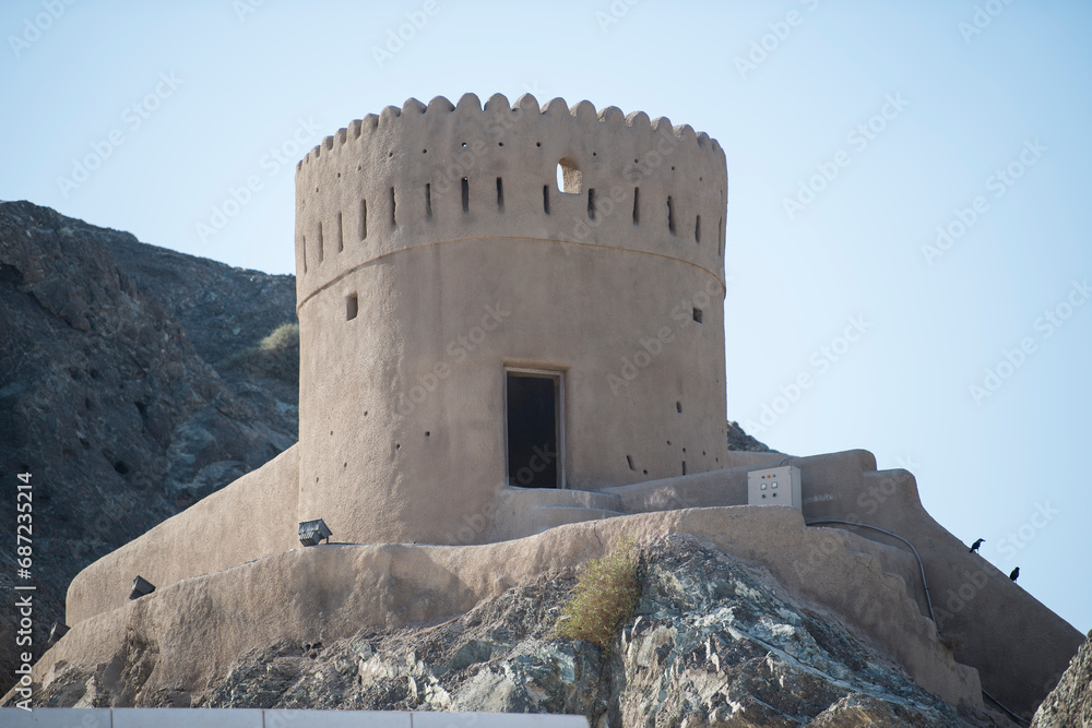 Muscat, Oman - March 05,2022 : View on the old town Muttrah which is located in the Muscat governorate of Oman. 