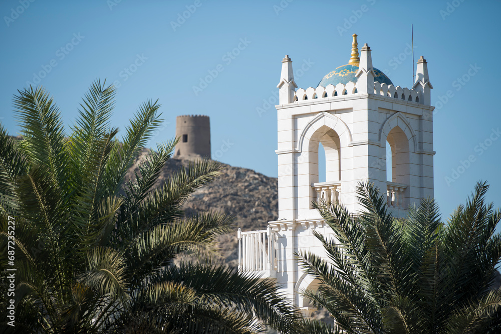 Muscat, Oman - March 05,2022 : View on the old town Muttrah which is located in the Muscat governorate of Oman. 