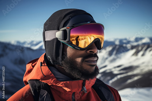 Snow person skiing cold winter travel skier blue sport mountain © SHOTPRIME STUDIO