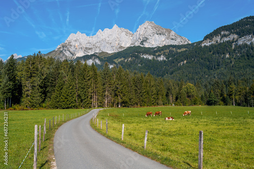 The Kaiser Mountains in the alps of Austria