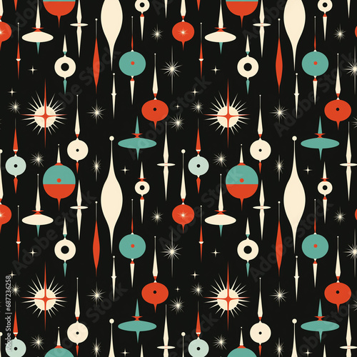 Mid-Century Modern Christmas Pattern 2K