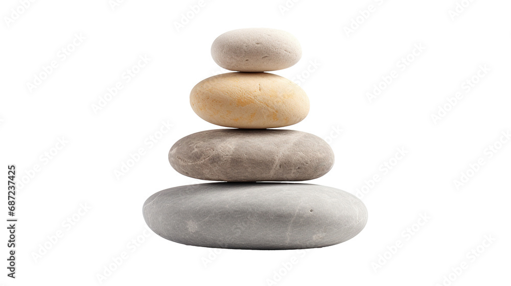 Stack of zen stones isolated on transparent background, PNG image with background removed, Created with Generative Ai technology. Stack of zen stones isolated on transparent background, PNG image with background removed, Created with Generative Ai technology.