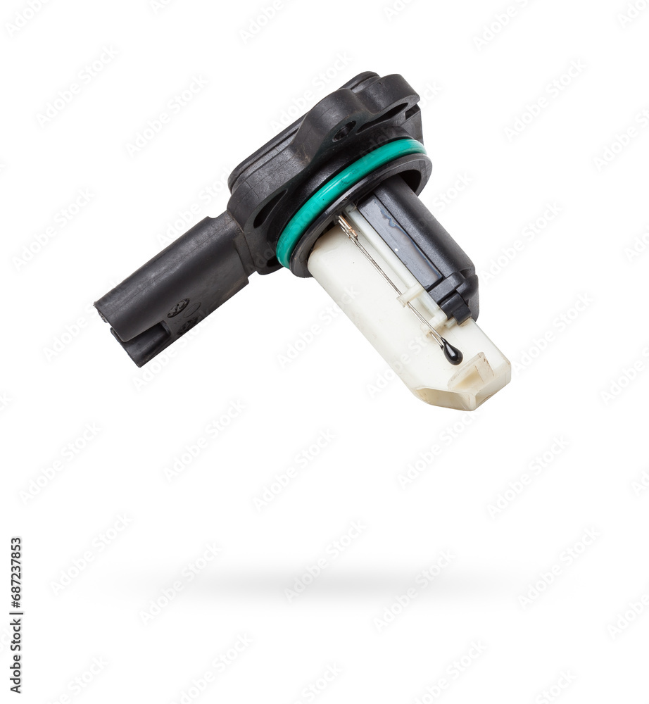 Mass air flow sensor isolated on white background. Auto service industry. Spare parts catalog Auto service industry. Spare parts catalog. Mass air flow sensor isolated on white background. Auto service industry. Spare parts catalog Auto service industry. Spare parts catalog.