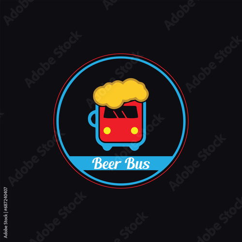 beer bus store logo design vector format