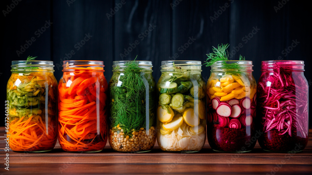 Transparent glass jars with canned vegetables, preparations for the summer harvest for the winter. Transparent glass jars with canned vegetables, preparations for the summer harvest for the winter.