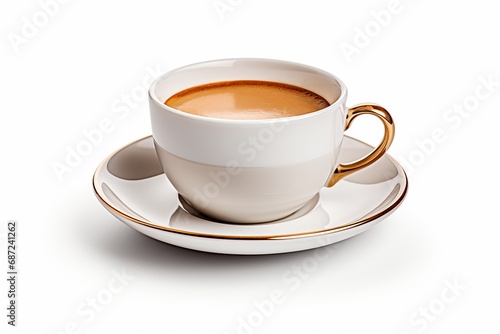 Coffee Cup and Saucer Isolated on a White Background