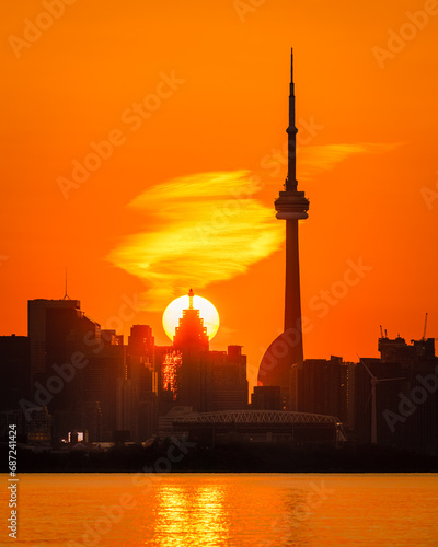Sunset and Sunrise cityscape Toronto Canada architecture © Tyler