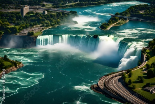 American side of Niagara Falls in summertime