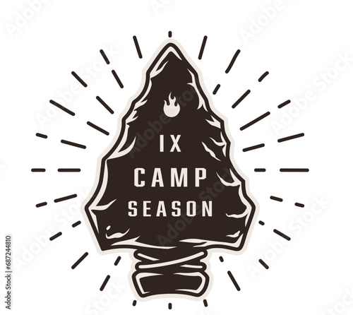 Bushcraft, Hiking, Camping - Symbol. Vector