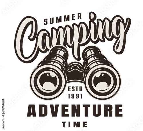 Badge, Hiking, Camping - Symbol. Vector