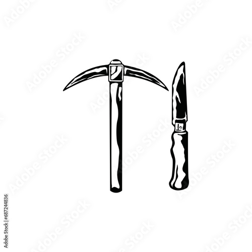 Bushcraft, Hiking, Camping - Symbol. Vector