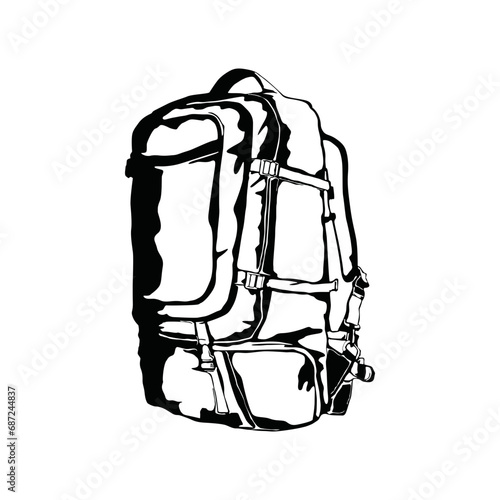 Rucksack, Hiking, Camping - Symbol. Vector