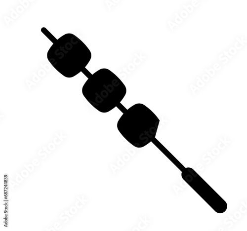 Masrhmallows, Feuer, Camping - Symbol. Vector