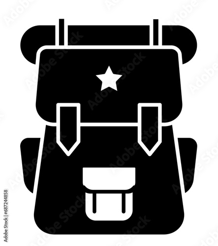 Bushcraft, Hiking, Camping - Symbol. Vector