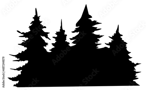 Wald, Silhouette, Camping - Symbol. Vector