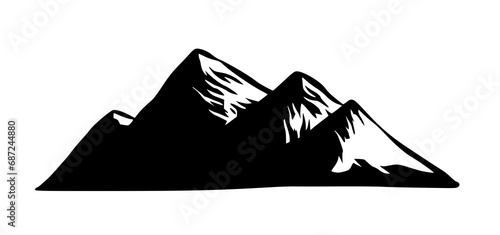 Berge, Hiking, Camping - Symbol. Vector