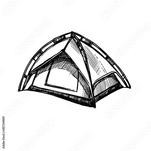 Zelt, Hiking, Camping - Symbol. Vector