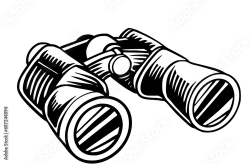 Fernglas, Hiking, Camping - Symbol. Vector