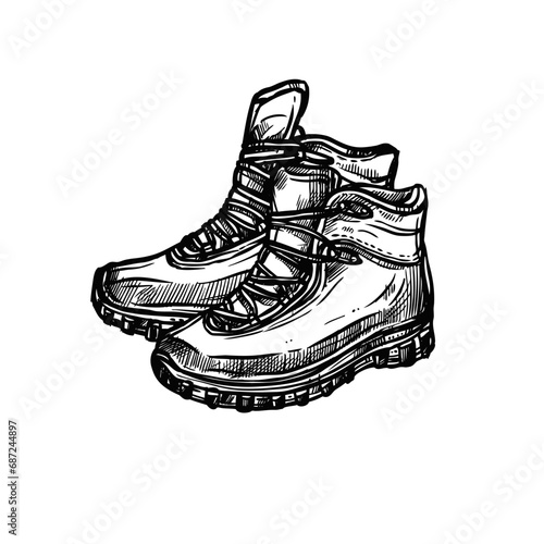 Bushcraft, Hiking, Camping - Symbol. Vector