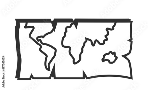 Landkarte, Hiking, Camping - Symbol. Vector