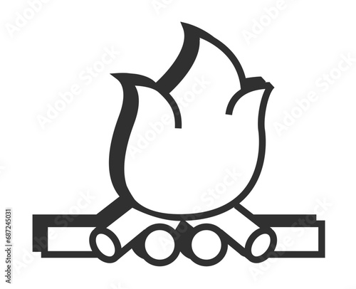 Bushcraft, Hiking, Camping - Symbol. Vector