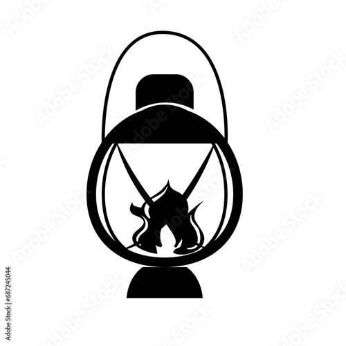 Lampe, Hiking, Camping - Symbol. Vector