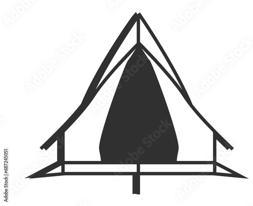 Bushcraft, Hiking, Camping - Symbol. Vector