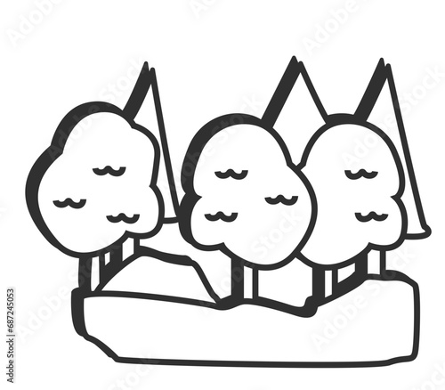 Bushcraft, Hiking, Camping - Symbol. Vector