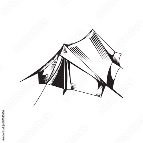 Zelt, Hiking, Camping - Symbol. Vector