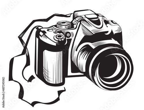 Kamera, Hiking, Camping - Symbol. Vector