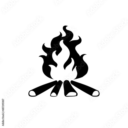 Lagerfeuer, Feuer, Hiking, Camping - Symbol. Vector