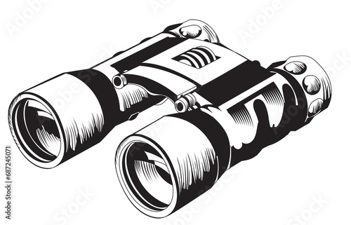 Fernglas, Hiking, Camping - Symbol. Vector