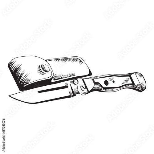Messer, Hiking, Camping - Symbol. Vector