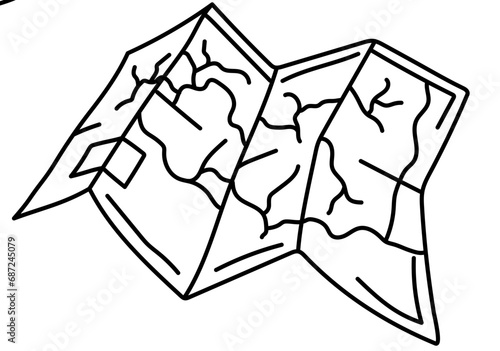 Karte, Hiking, Camping - Symbol. Vector
