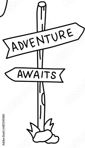 Bushcraft, Hiking, Camping - Symbol. Vector