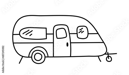 Camper, Hiking, Camping - Symbol. Vector
