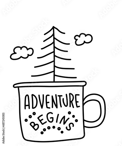 Bushcraft, Hiking, Camping - Symbol. Vector